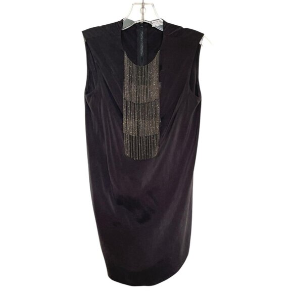 Brunello Cucinelli Silk Beaded Sleeveless Top Sz S Made in Italy Eggplant Purple - Picture 8 of 8